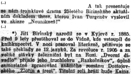 Penížek Josef: Dramatické umění. „Moloch“.; in: Národní listy, 50. ročník, č. 25 [25. leden 1910], Praha; str. 2.