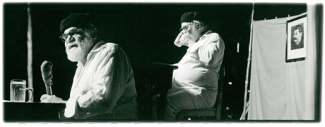 Radim Vašinka recituje Egona Bondyho na Divadelní pouti, 1990. FOTO archiv Radima Vašinky
