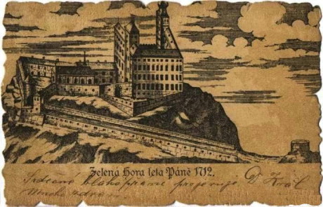Zámek Zelená Hora v roce 1712. Repro archiv