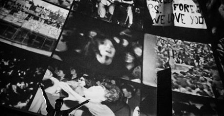 Sál potemněl, kopule se rozhýbala čtverečkovanými záběry běsnících fanoušků vzdávajících hold koncertujícím hvězdám. FOTO archiv DHnP