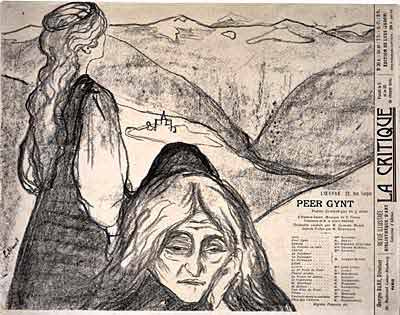 Plakát ke světové premiéře Peer Gynta v Christianii 24. 2. 1876 vytvořil Edward Munch. Repro archiv
