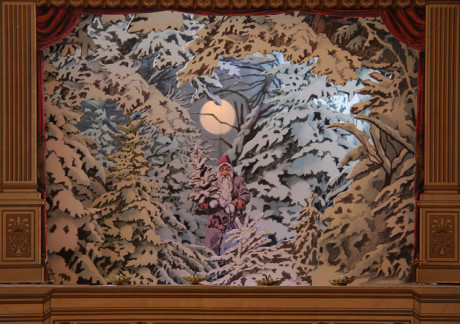 Vánoční scéna papírového divadla přelomu 19. a 20. století. Repro archiv