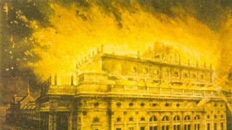 Požár Národního divadla začal 12. srpna 1881 v odpoledních hodinách. Repro archiv