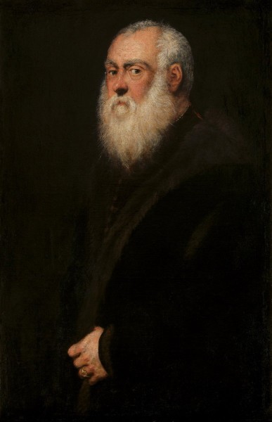 Mann mit einem weißen Bart von Tintoretto, canvas, weiß, 10 x 17 Inches. Repro archiv