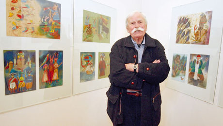 Uprostřed svých děl na velmi úspěšné výstavě na Pražském hradě v roce 2005. FOTO PETR HLOUŠEK