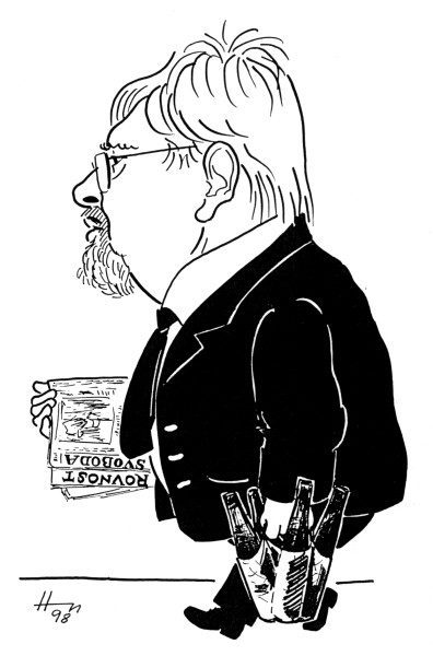 Walletzký Leonard, karikatura Emila Hoffmana. Repro Amatérská scéna č. 3/2007
