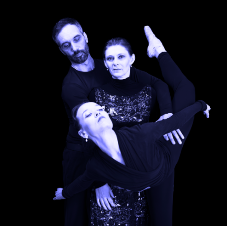 Klára Trojanová, Petra Padriánová a Martin Dvořák, protagonisté inscenace Já, Plisecká Foto Oskar Stolín