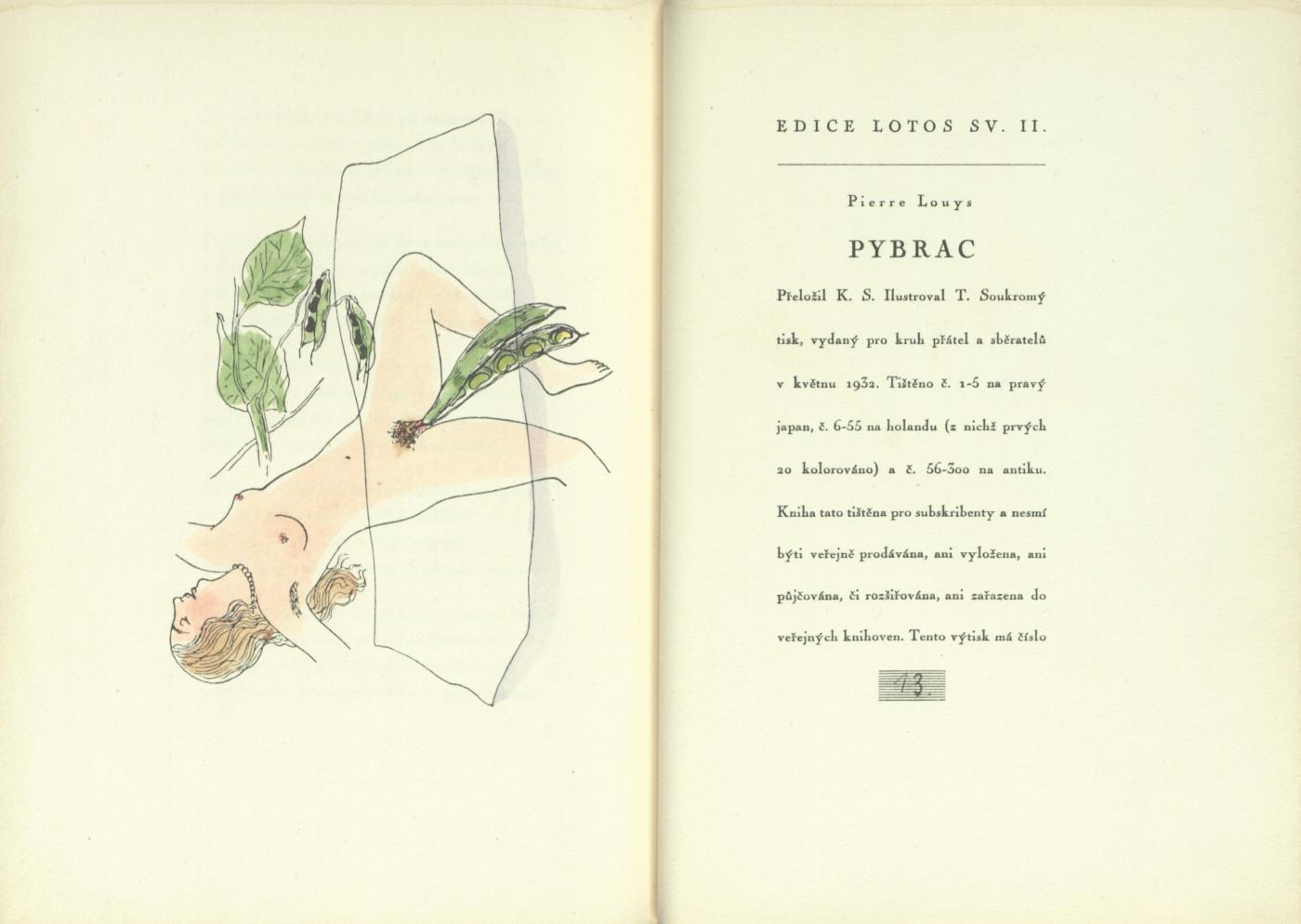 Toyen: Ilustrace ke knize Pybrac, 1932