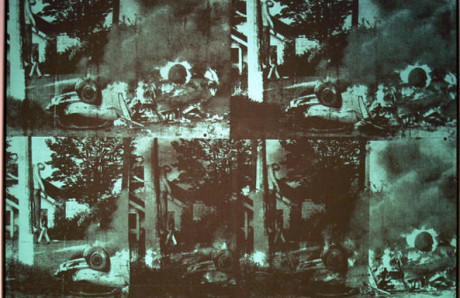 Andy Warhol: Green Car Crash (olej na plátně, 1963). Repro archiv